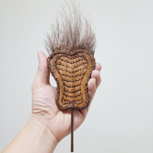 高师傅手工编织小小号迷你版棕编芭蕉扇道士法器菩萨雕像用摆件