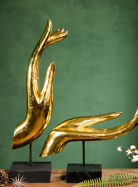 东南亚风格木雕佛手泰式风情装饰品客厅玄关桌面泰国工艺品摆件