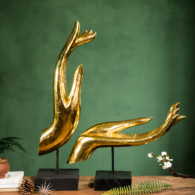 东南亚风格木雕佛手泰式风情装饰品客厅玄关桌面泰国工艺品摆件