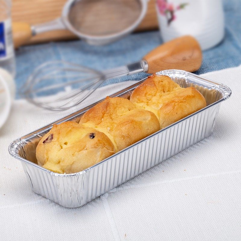 铝箔托毛毛虫一次性锡纸托盘蛋糕包装盒炼乳面包模具长方形打包盒