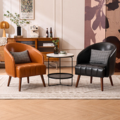 复古风接待桌椅组合小户型阳台休闲单椅小沙发休息区洽谈两椅一桌