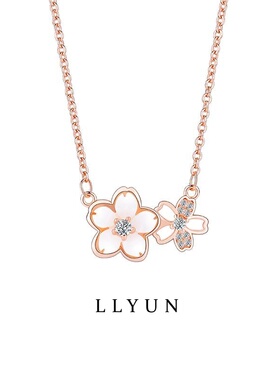 LLYUN  2025新款钛钢桃花项链女轻奢小众ins花朵劲链樱花锁骨链