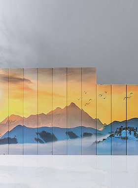 山水画假书仿真书装饰品摆件书房客厅样板间新中式摆设拍摄道具书