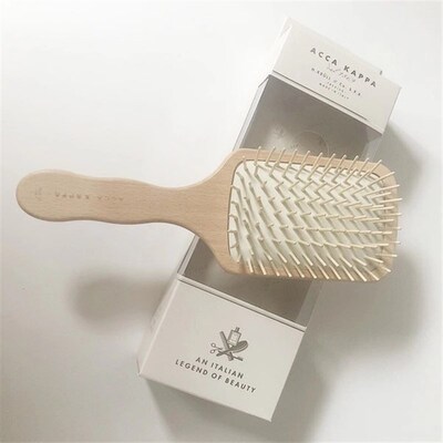 意大利原装AccaKappa方头木针按摩头皮梳子超舒服345 335 370