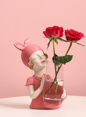 花瓶2021新款客厅插花水培酒柜现代简约风小众艺术摆件家居装饰品