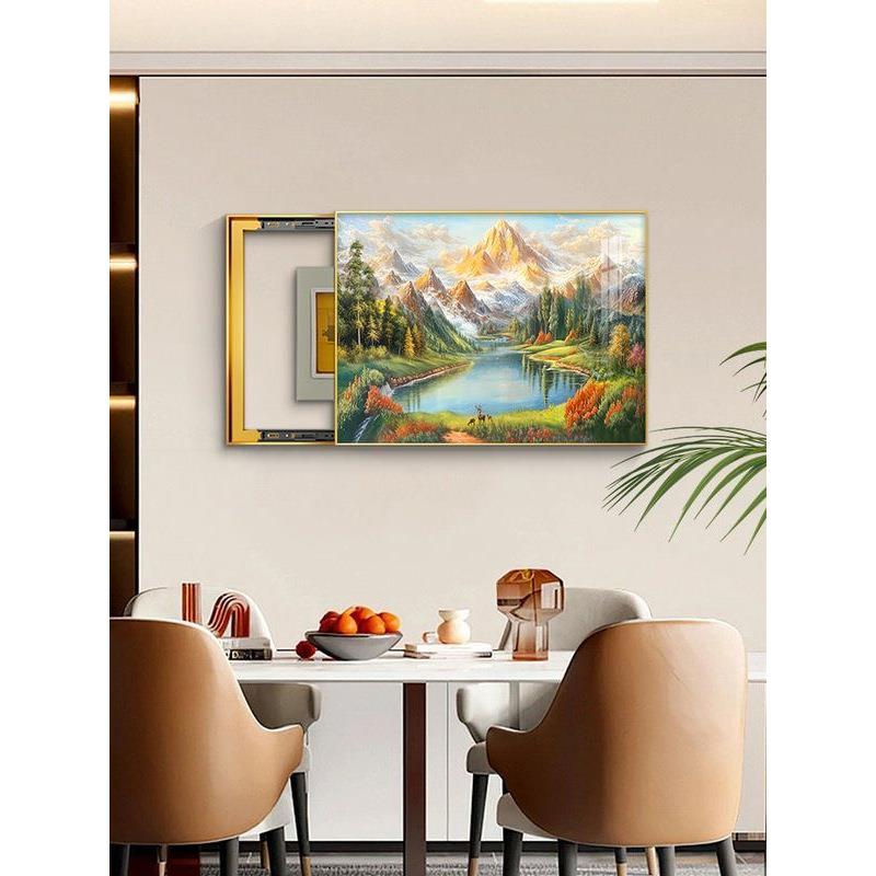 聚宝盆新遮挡配电IHH箱空轻奢打孔免装饰画款挂画电2025开水箱山