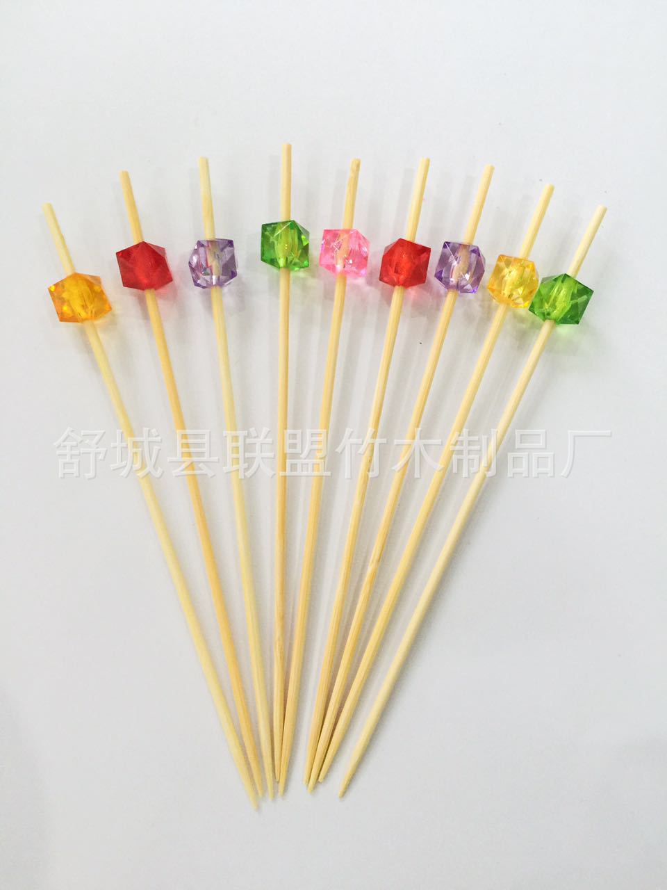 厂家直销 一次性水果签 花结串 剪刀签 鸡尾酒签