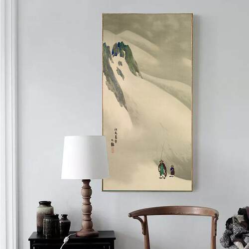 中式玄关客装饰画新式素雅布艺挂画厅家中风AXL-359景画玄关壁居