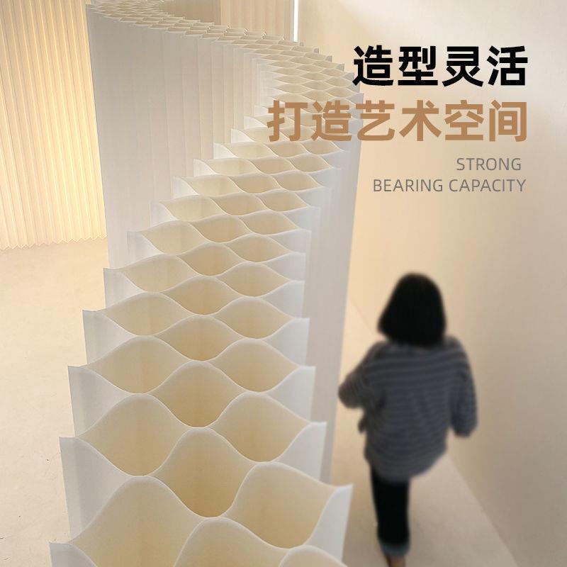 厅创室意风琴纸墙移折叠屏风房间CRA办公餐分隔挡板高隔断可动缘