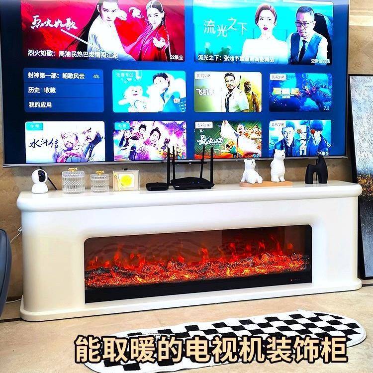 厅D！壁炉仿真法火装饰柜式电别子火焰壁炉取暖器美式墅客火31光