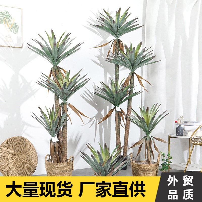 仿真龙舌兰剑麻盆栽热带植物商场装饰摆件龙血树绿植造景观龙舌兰