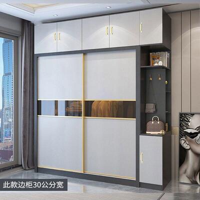 移Fls实木衣柜推拉家用门卧室式轻奢门衣橱梳妆台RLE一体意组合柜