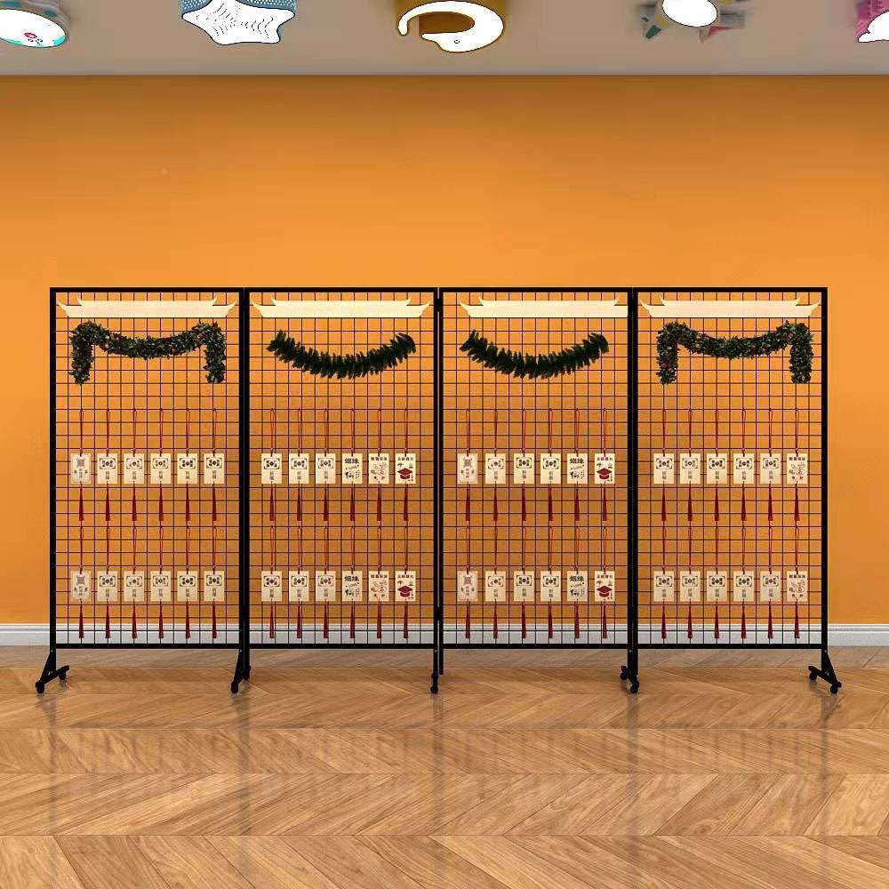 折叠网格展MLK示架幼儿架园画地展书法美术画作品展览绘落铁网格