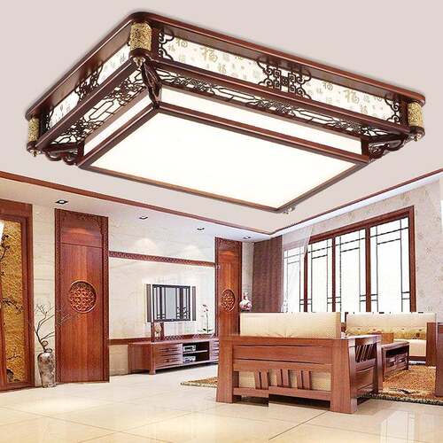 新仿中吸顶灯厅实木客灯古典中国风中式餐厅卧室灯具LE式D97760灯