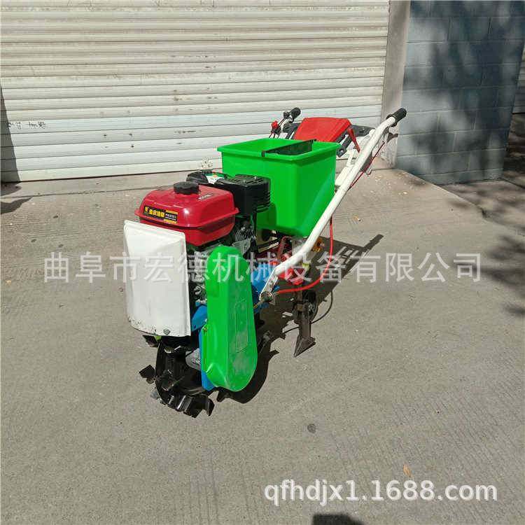 大豆玉米汽油自走式施肥播种机 农作物多行手推式追肥机