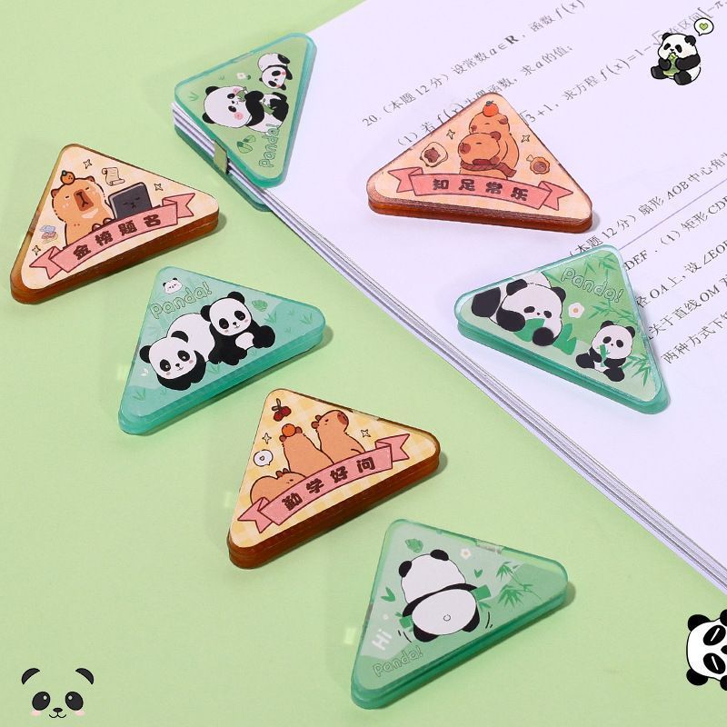 试卷收纳边角夹创意卡通直角三角夹学生pp签夹亚克力文件防卷夹z