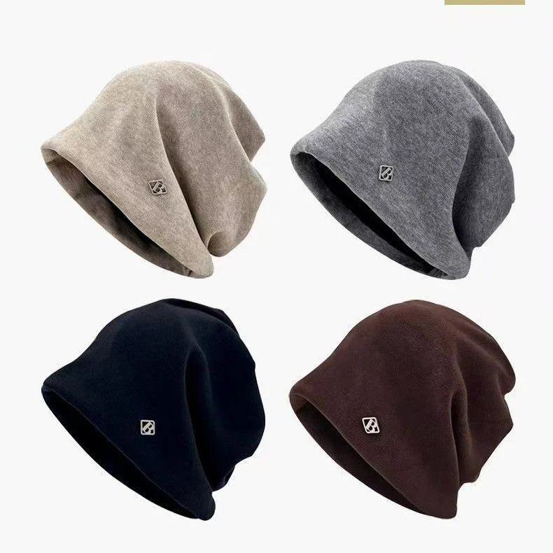 冷风日系加绒时尚休闲百搭堆堆帽内衬男女同款内衬保暖大头圆脸N