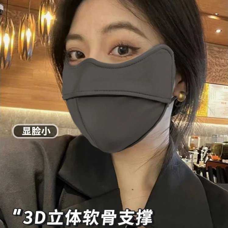 高颜值3D立体保暖口罩秋冬新款加绒加厚骑车面罩护眼角防寒面罩L