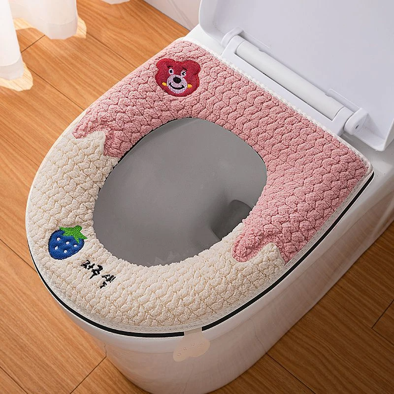 冬季新款马桶垫2025卡通针织超厚毛绒马桶套柔软亲肤手提马桶圈s