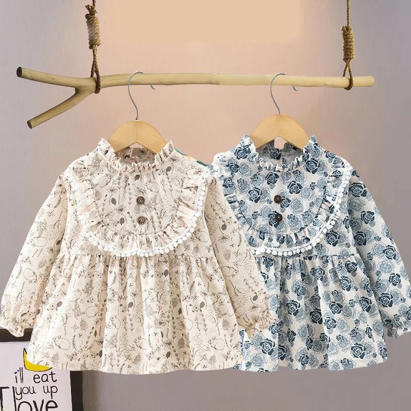 儿童罩衣秋冬公主洋气外穿宝宝吃饭围兜防水防脏围裙幼儿反穿衣Q