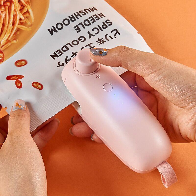 充电塑料封口机家用小食品袋迷你电热密封器USB便携手压式封口机