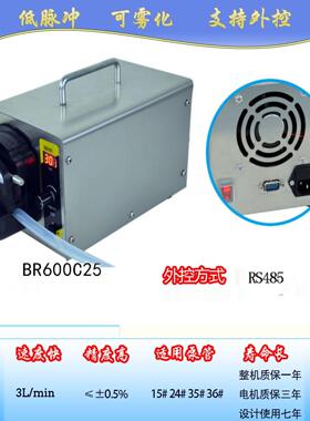 蠕动泵Br600大流量实验室小型高精度自吸计量泵可调3升