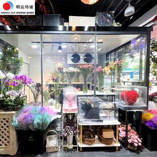 电加热玻璃冷库全套鲜花玻璃冷库门花房冷库除雾后补式冷库玻璃门