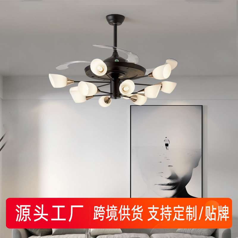 北欧现代简约魔豆吊扇灯个性创意风扇灯客厅卧室餐厅灯装饰大吊灯