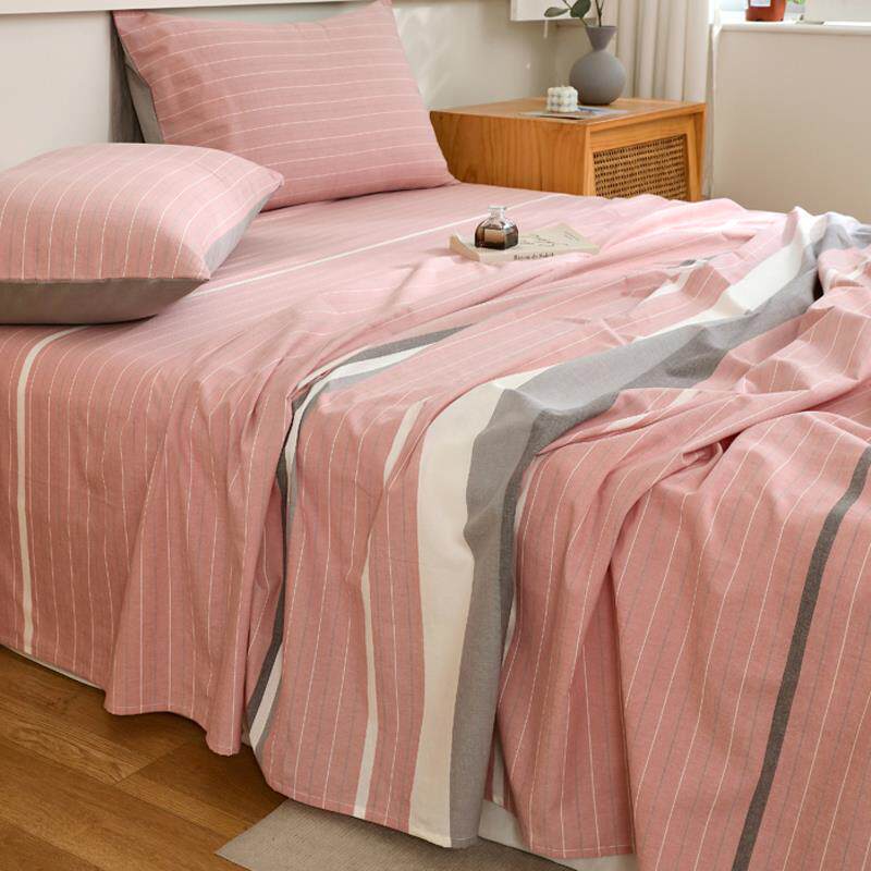 a类纯棉水洗棉床单单件100全棉单人学生宿舍被单床笠枕套2三申恒