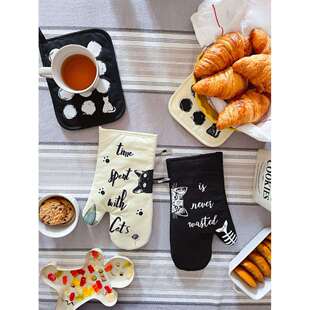 C122丨GREVY可爱烤箱手套防烫加厚烘焙全棉微波炉加长隔热手套