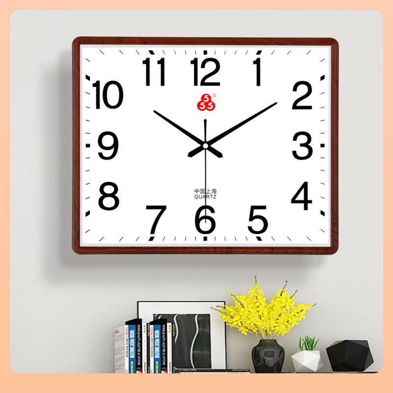 ⇔上海三五牌石英钟钟表挂钟客厅现代简约大气方形静音家用挂墙