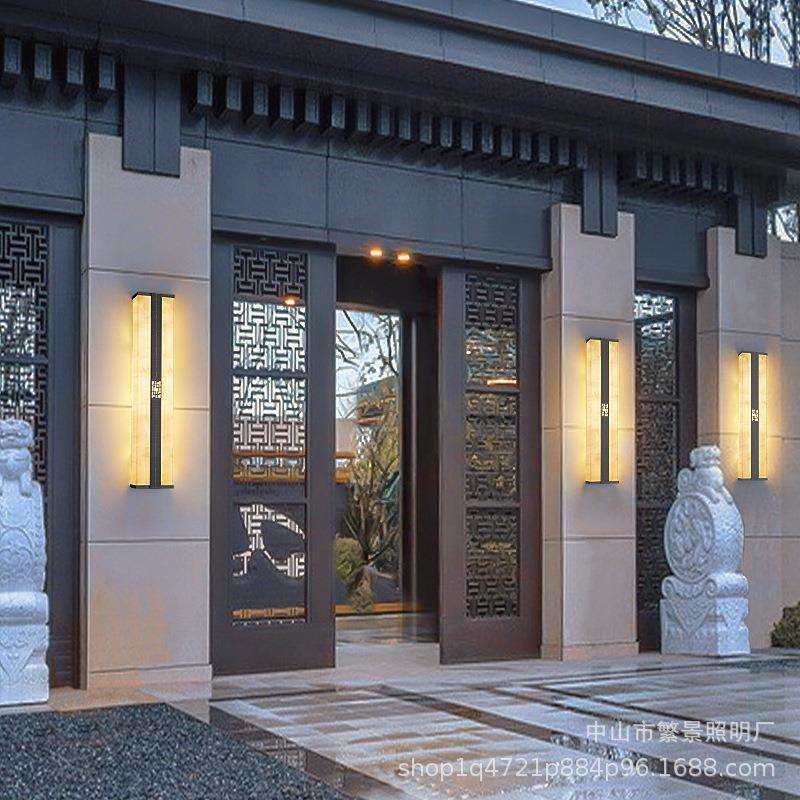 户外壁灯防水别墅大门壁灯中式庭院长条太阳能壁灯超亮室外洗墙灯