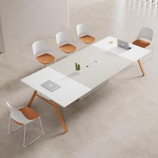 小型会议桌商务洽谈接待会大型议室桌子组合简约现代创意小会议桌
