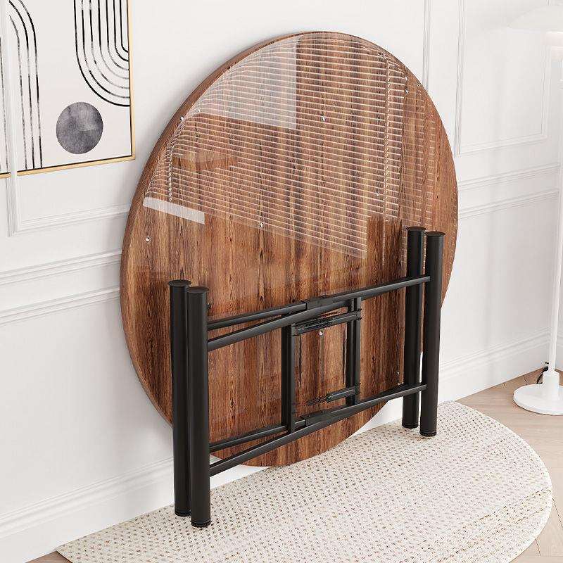 实木折叠餐桌1家用饭店大圆桌带转盘食堂餐馆圆桌面板台面供应链