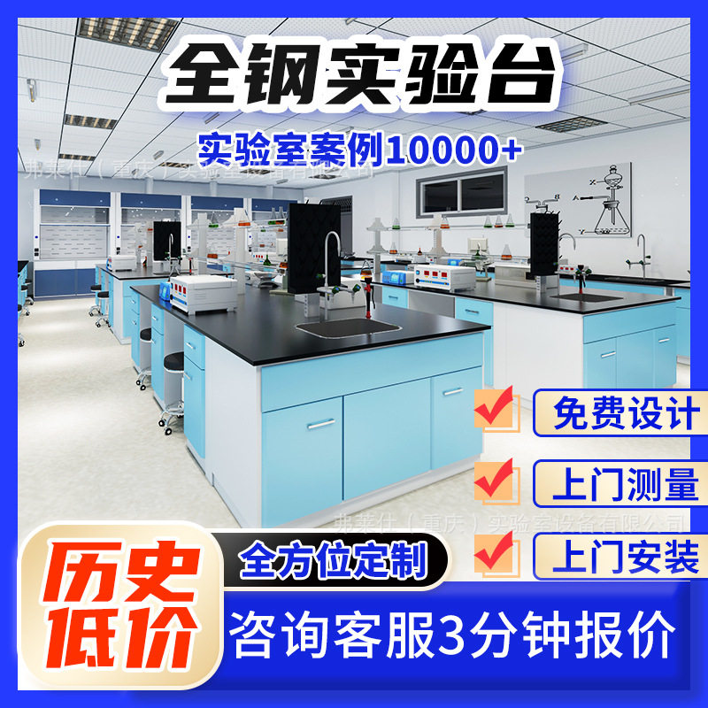 重庆弗莱仕全钢实验台试验台理化板中央台实验室专用钢木边台
