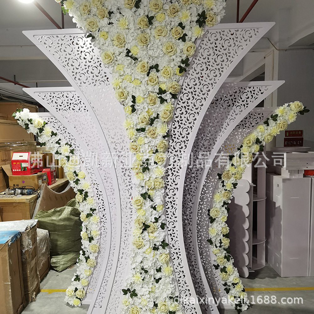 婚庆黄色系列仿真花材婚礼堂吊顶装饰布置背景路引插花玫瑰牡丹