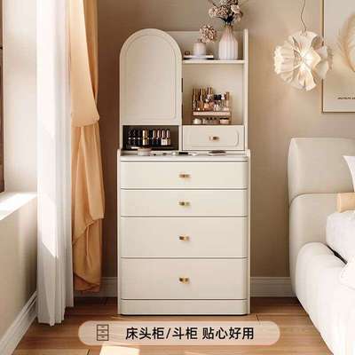 小型卧室梳妆台床头柜一体现代简约小户型化妆书桌多功能收纳斗柜