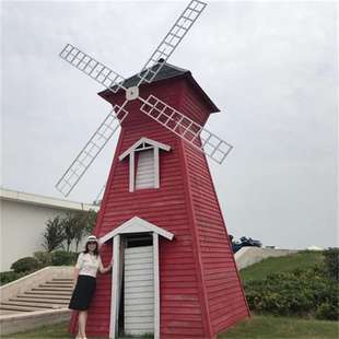 乡村 置艺术拉花风车大型铁艺电动风车_临沂无穷大 田野室外观光装