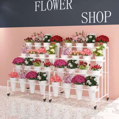 花架花桶鲜花玫瑰花花店花架子花架养花花展玫瑰花房展示鲜花展示