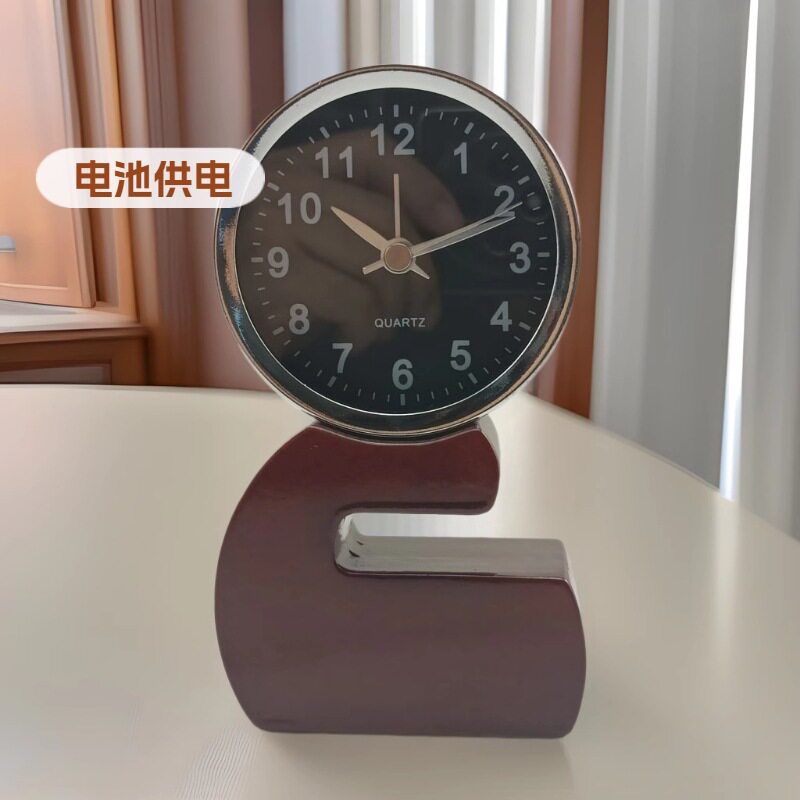 木质烤漆台钟客厅桌面钟表现代简约卧室钟表静音懒人钟表精致闹钟