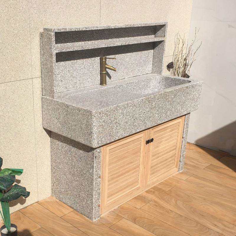 大理石洗手台石头洗衣池室外水池台盆户外水槽庭院洗菜花岗岩石材