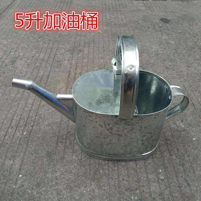 纯手工制作5L白铁皮加油桶长嘴油壶备用装油桶带盖