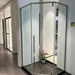 网红极简钻石型淋浴房隔断浴室玻璃隔断家用干湿分离洗澡间沐浴房
