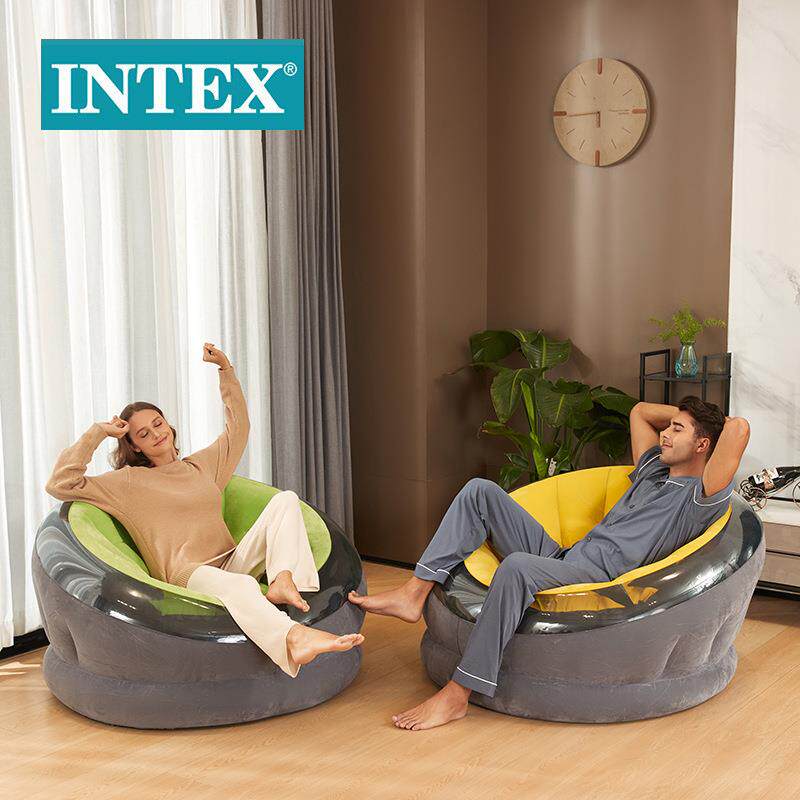 INTEX68582圆形单人充气沙发户外充气座椅创意懒人沙发