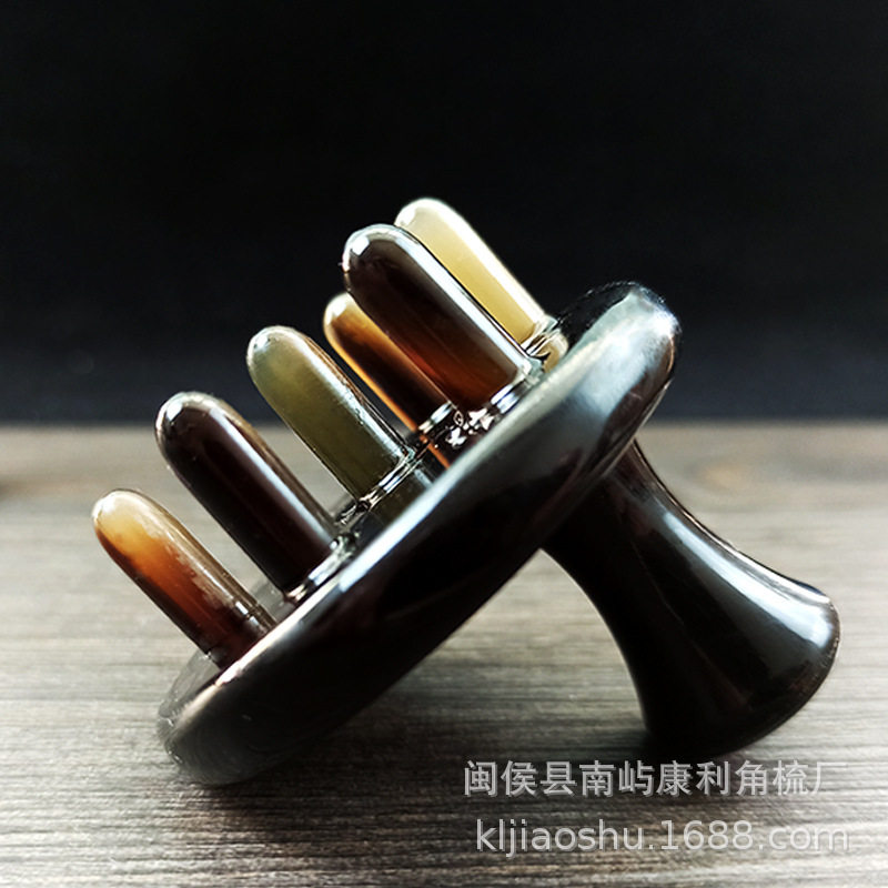 牛角圆头刮痧按摩梳头皮经络