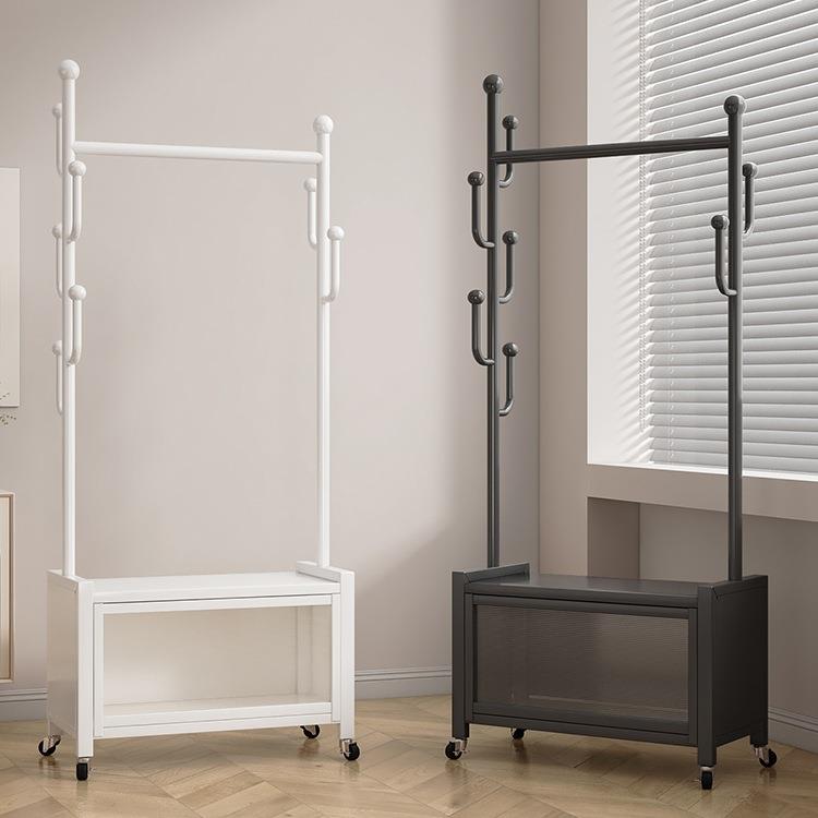 可移动挂衣架落地卧室房间放衣服家用客厅阳台衣帽架置物架子金属