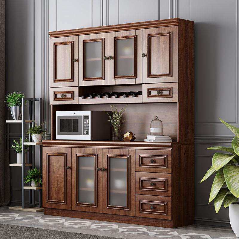 新中式餐厅餐边柜一体靠墙2025款厨房碗柜收纳柜客厅小户型储物柜