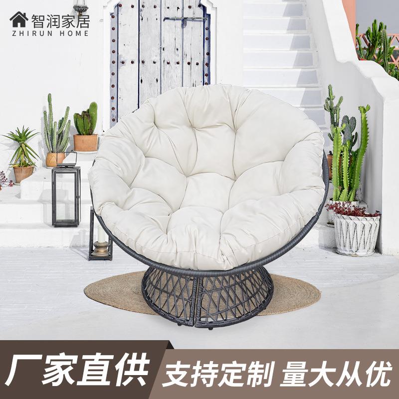 防水北欧鸟巢坐垫圆形加厚雷达椅编藤椅别墅酒店民宿庭院懒人沙发