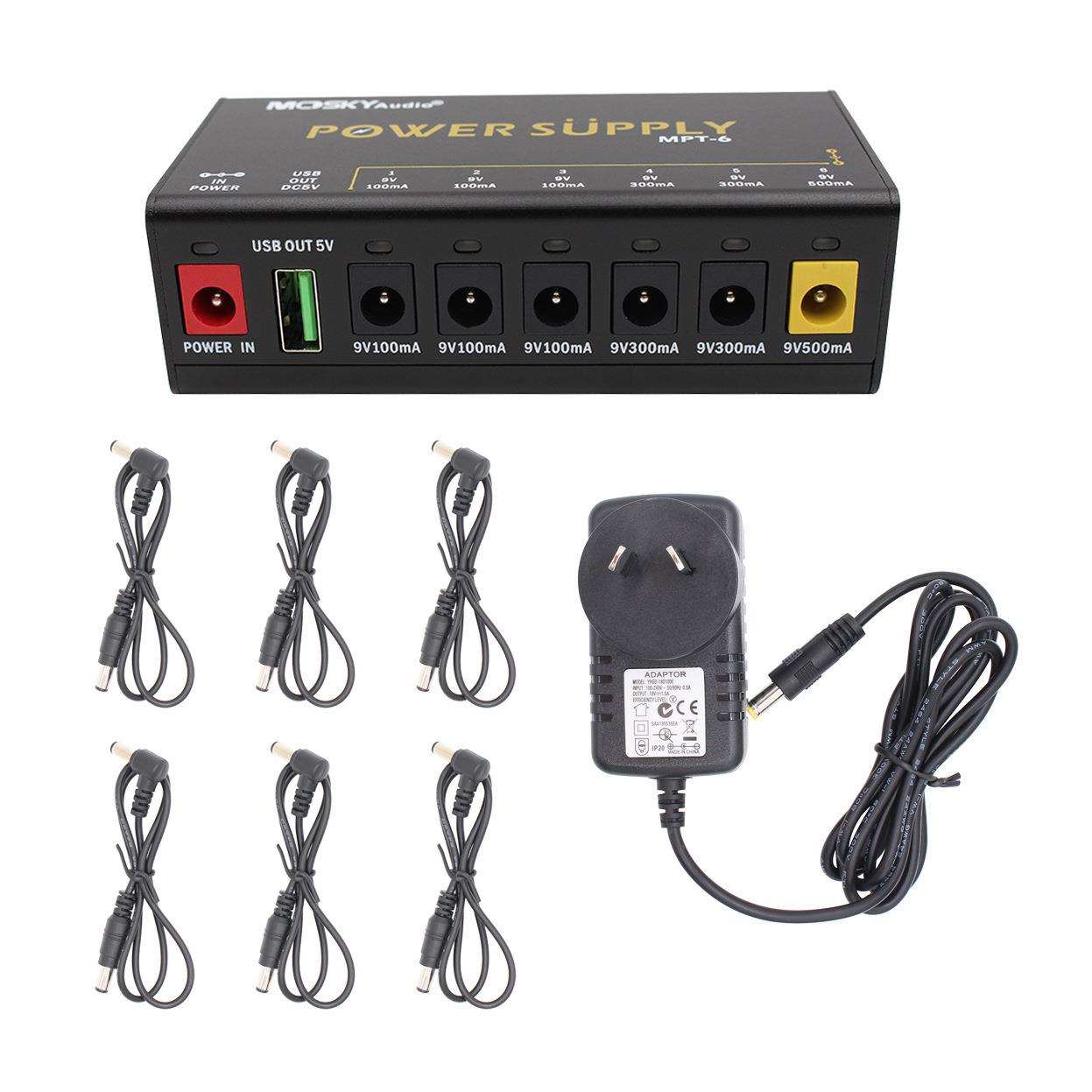 新品MOSKYAUDIOMPT-6POWERSUPPLY6路乐器电源DC输出