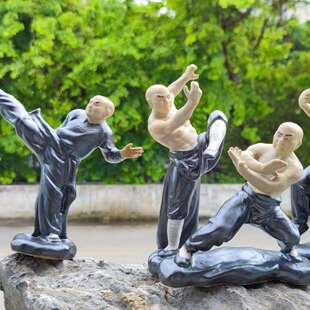 直销小号打功夫中华武术人物家居饰品盆景造型摆件石湾陶瓷